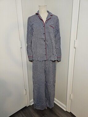 Charter Club Navy and White Gingham Pajama Set